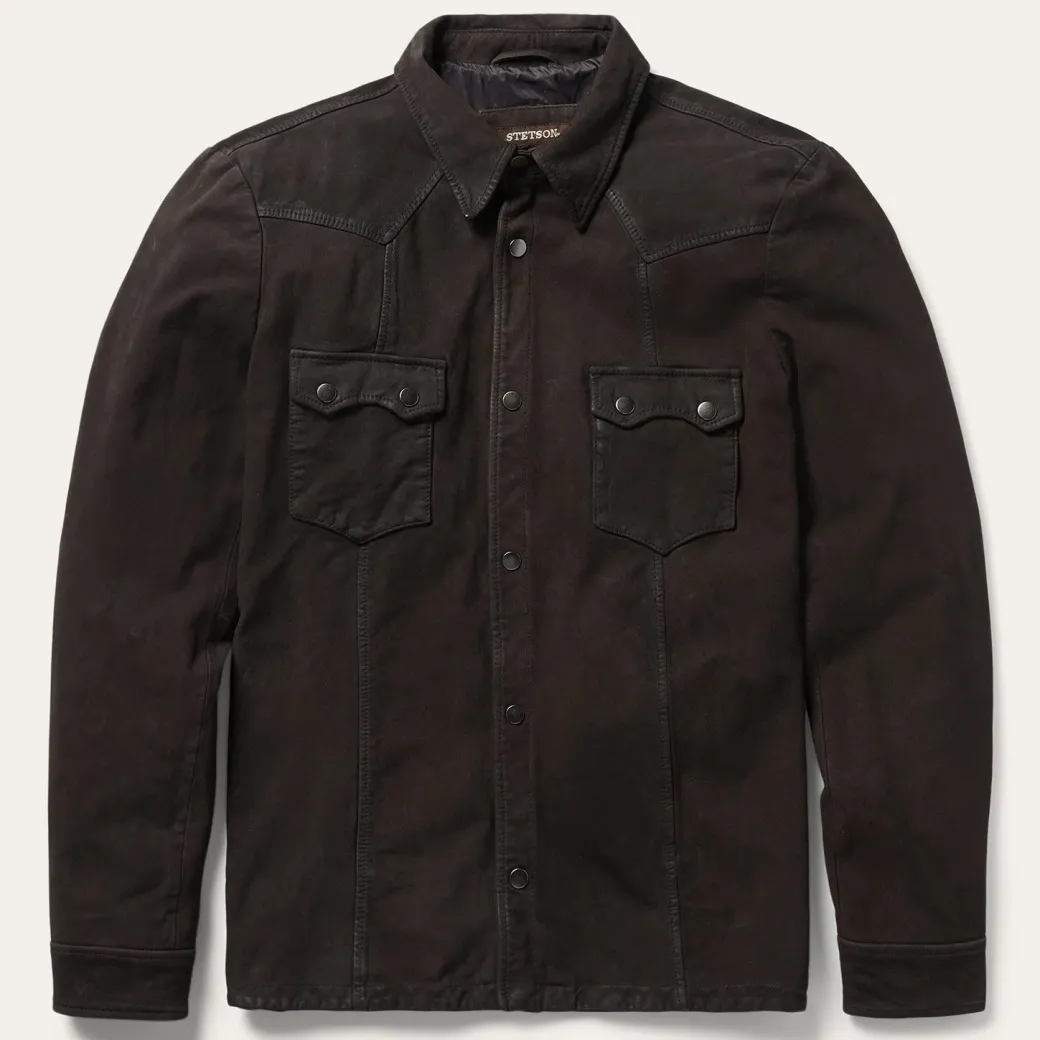 Leather Western Shirt Jacket