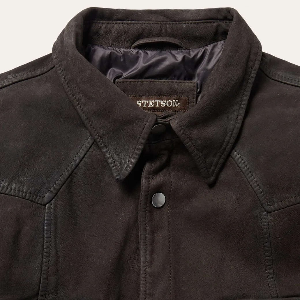 Leather Western Shirt Jacket